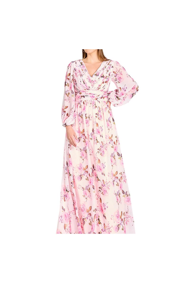 LARA New York Long Sleeve Print Dress, Alternate, color, Pink