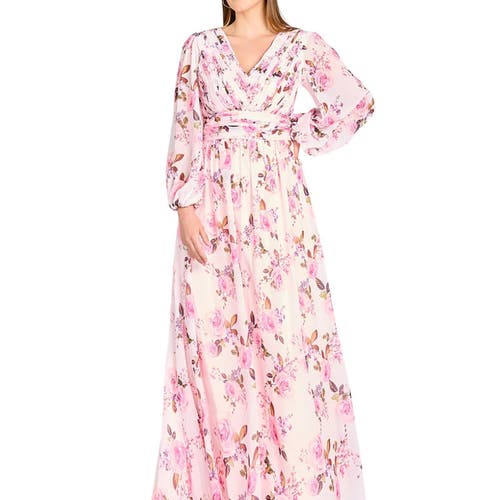 Lara New York Long Sleeve Print Dress In Pink