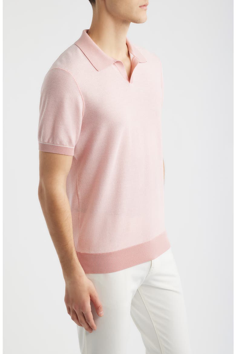 H-Narciso Stripe Johnny Collar Polo, Alternate, color, LIGHT/ PASTEL PINK
