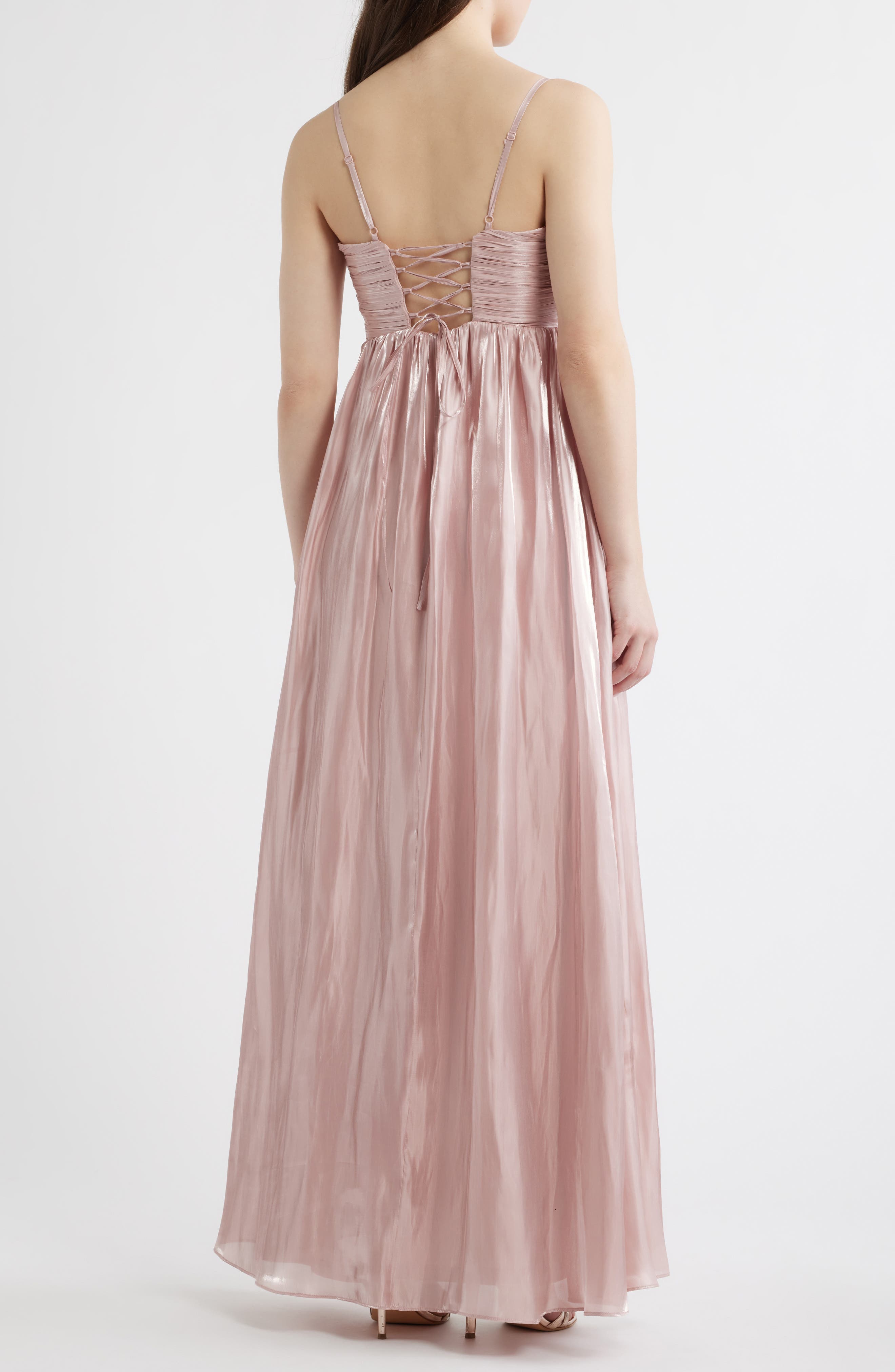 Matty Ruched Metallic Sleeveless Gown - image 2