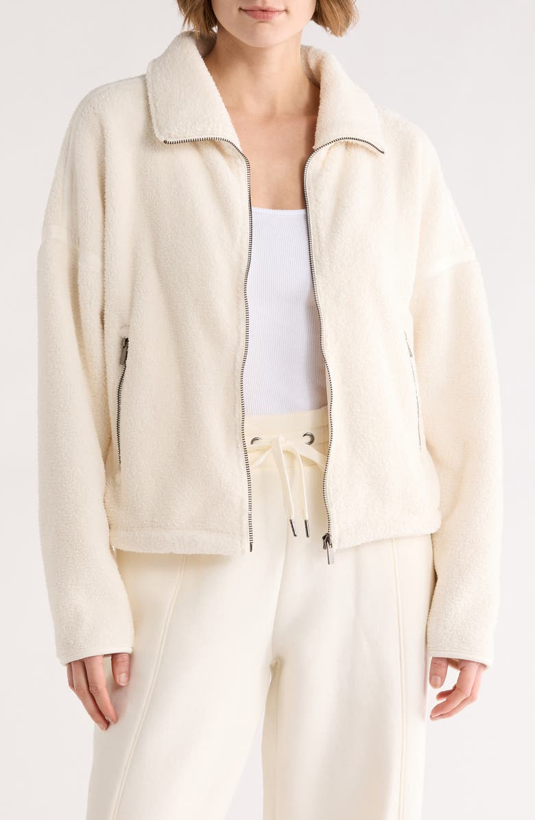 MARIKA Blair Faux Shearling Zip Jacket, Main, color, Egret