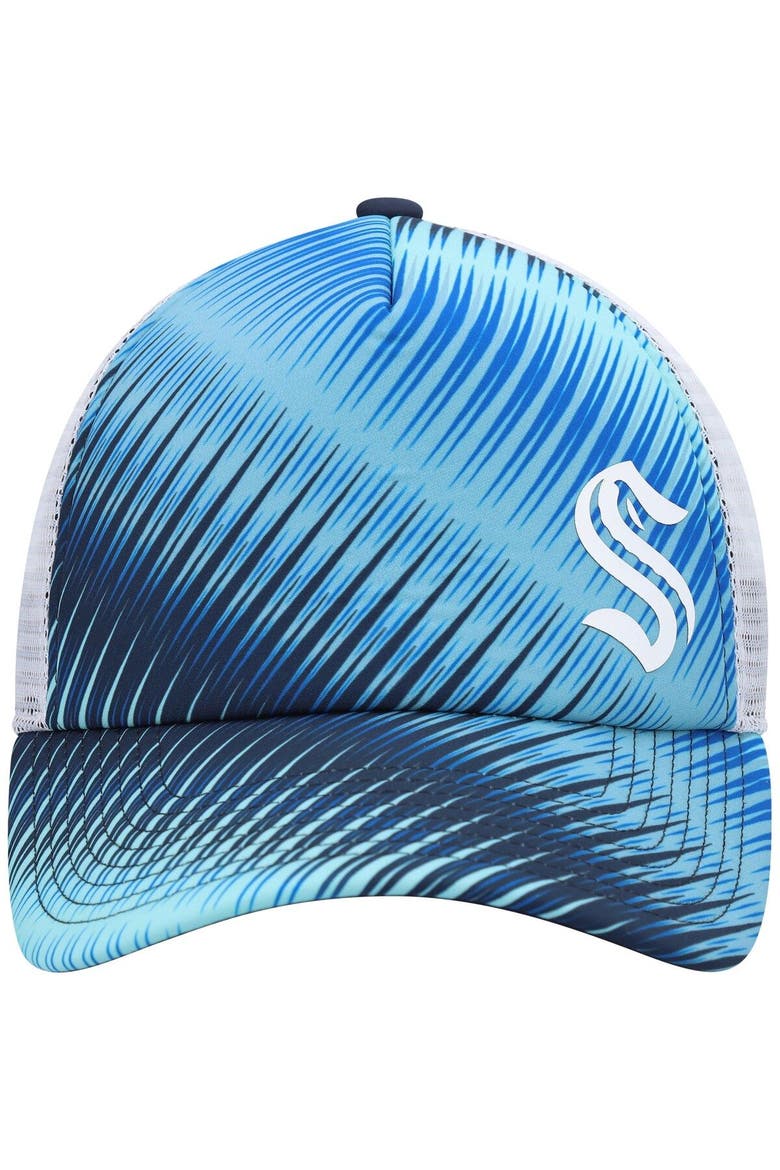 Women's adidas Light Blue/White Seattle Kraken Graphic Foam Trucker Snapback Hat, Alternate, color, Light Blue