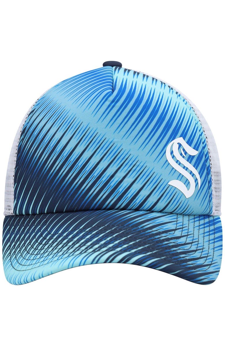 adidas Women's adidas Light Blue/White Seattle Kraken Graphic Foam Trucker Snapback Hat, Alternate, color, Light Blue