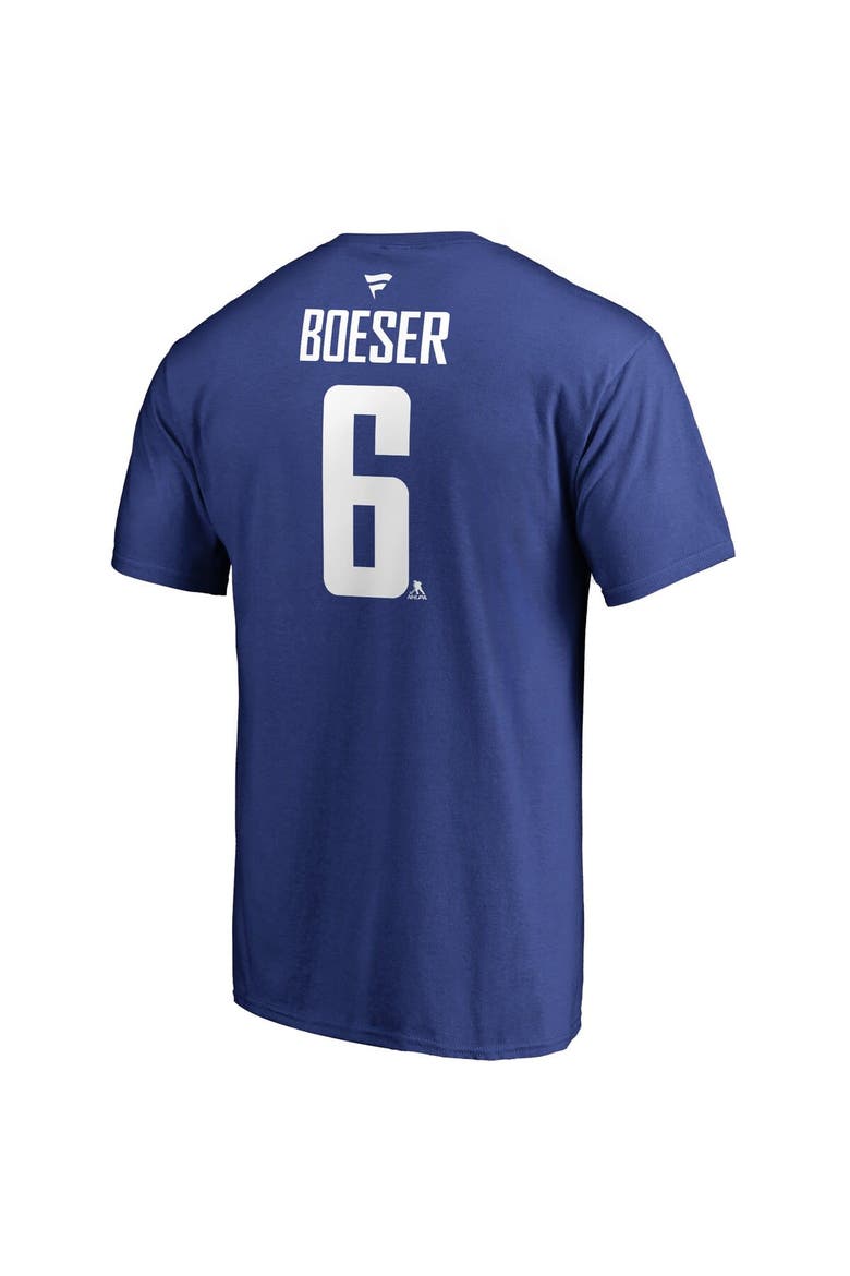 Men's Fanatics Branded Brock Boeser Blue Vancouver Canucks Team Authentic Stack Name & Number T-Shirt, Alternate, color, Blue