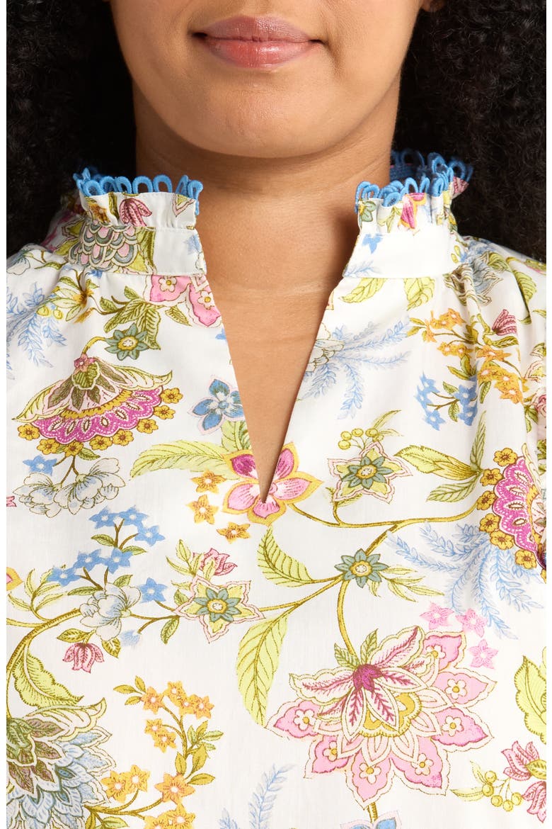 Pany Floral Print Top, Alternate, color, IVORY/ PINK/ GREEN/ BLUE