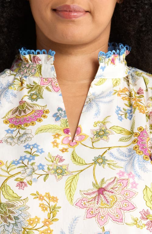Sugarlips Pany Floral Rayen Rude Top In Pink Green Blue In Multi