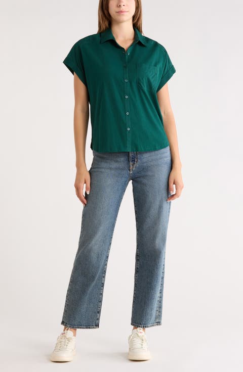 green dress shirt for woman BUTTON FRONT DRESS, Emerald Green Shirt, Cut Oversize oconut Buttons Green Grass Dress Shirt With One Pocket, Organic Summer Clothing