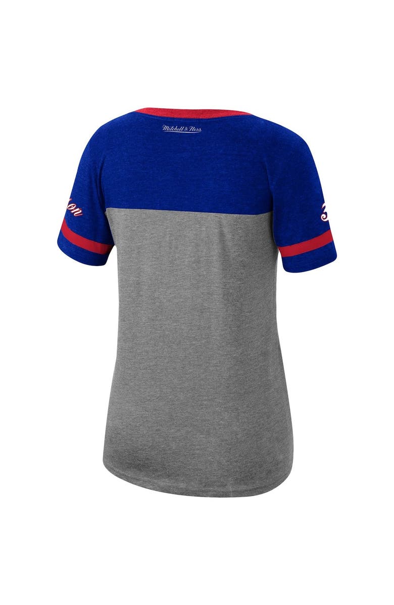 Mitchell & Ness Women's Mitchell & Ness Allen Iverson Heathered Charcoal Philadelphia 76ers Team Captain V-Neck T-Shirt, Alternate, color, 
