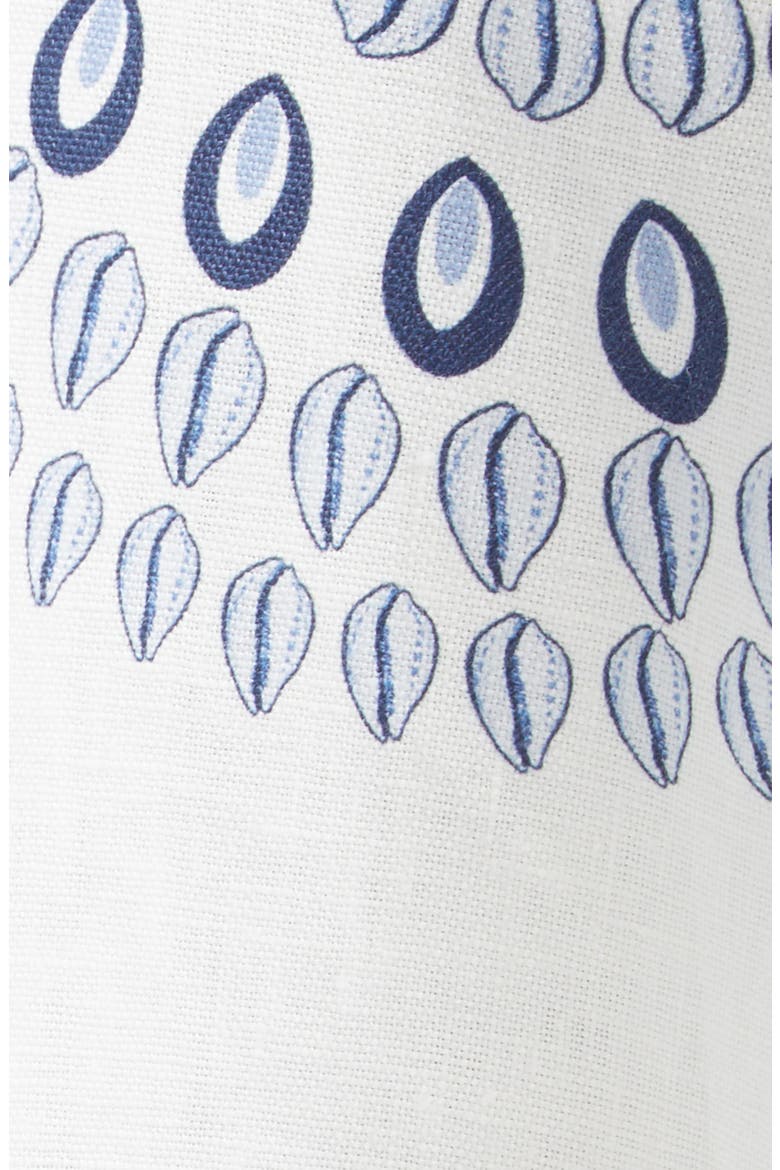 Addison Shell Print Linen Midi Dress, Alternate, color, IVORY/ BLUE