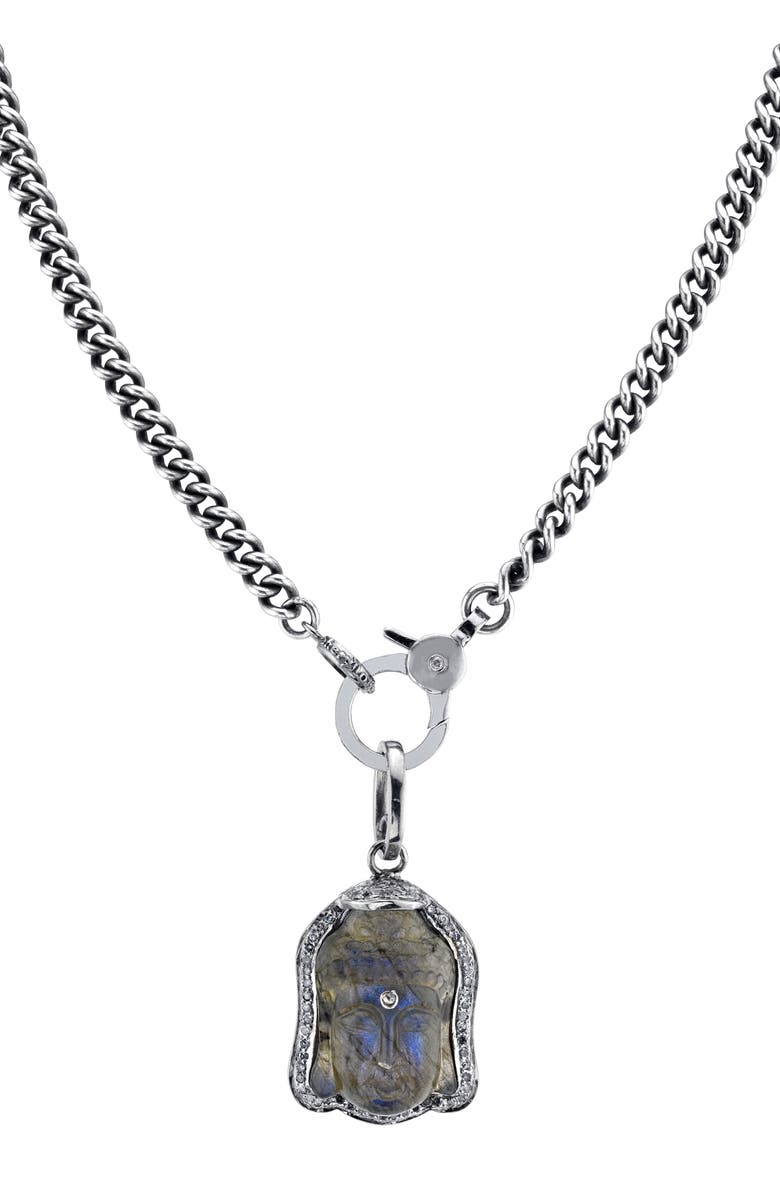 Sheryl Lowe Labradorite Buddah Pendant Necklace, Main, color,