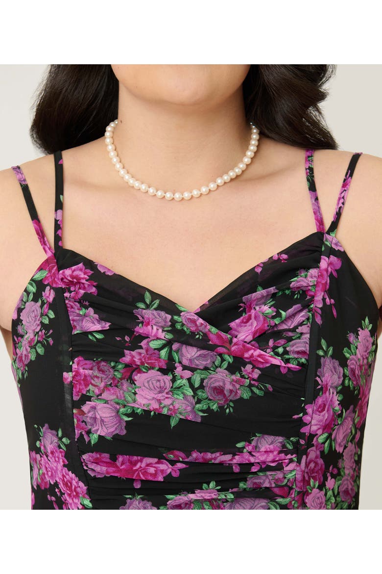 Plus Size Reed Swing Dress, Alternate, color, Black & Purple Floral