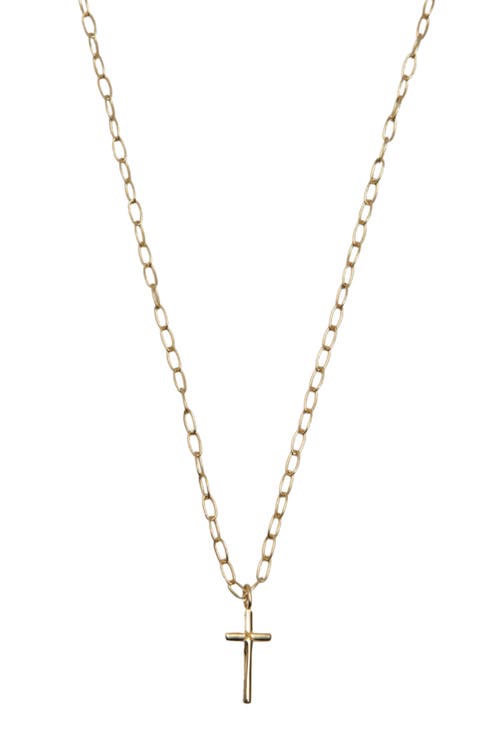 18K Gold Plate Sterling Silver Cross Pendant Necklace