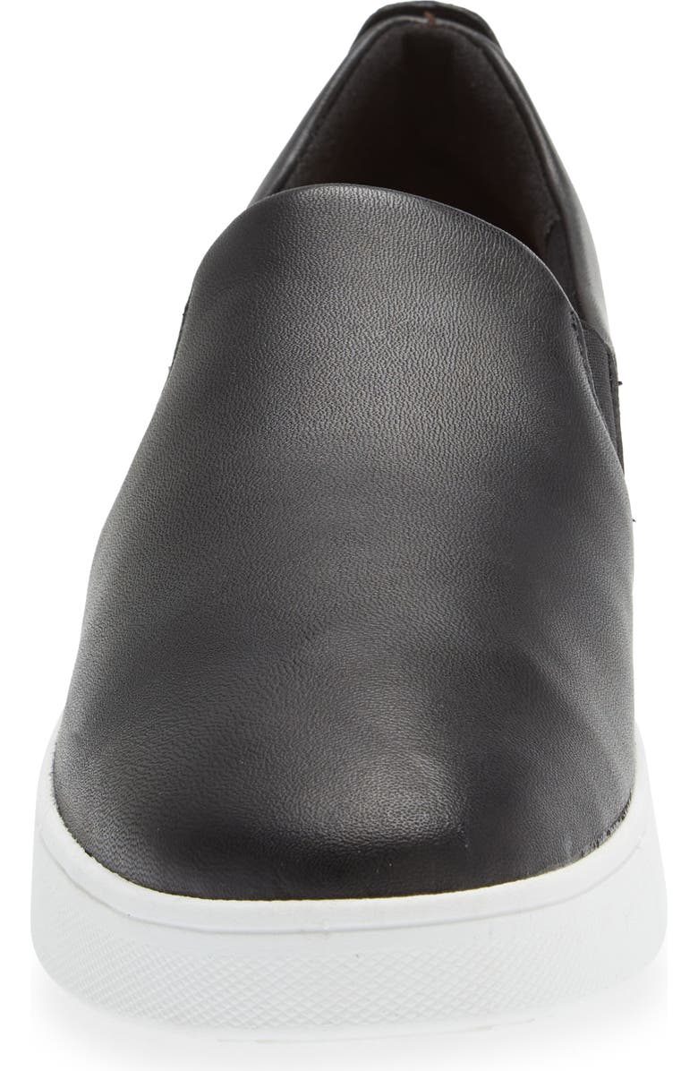 FitFlop Rally Leather Slip-On Skate Sneaker, Alternate, color, Black