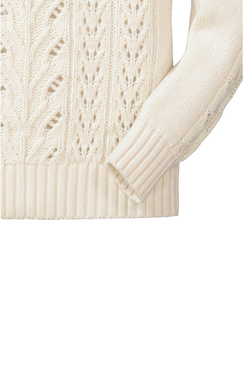 Hope & Henry Baby Girls' Organic Pointelle Turtleneck Sweater, Infant, Alternate, color, Ivory