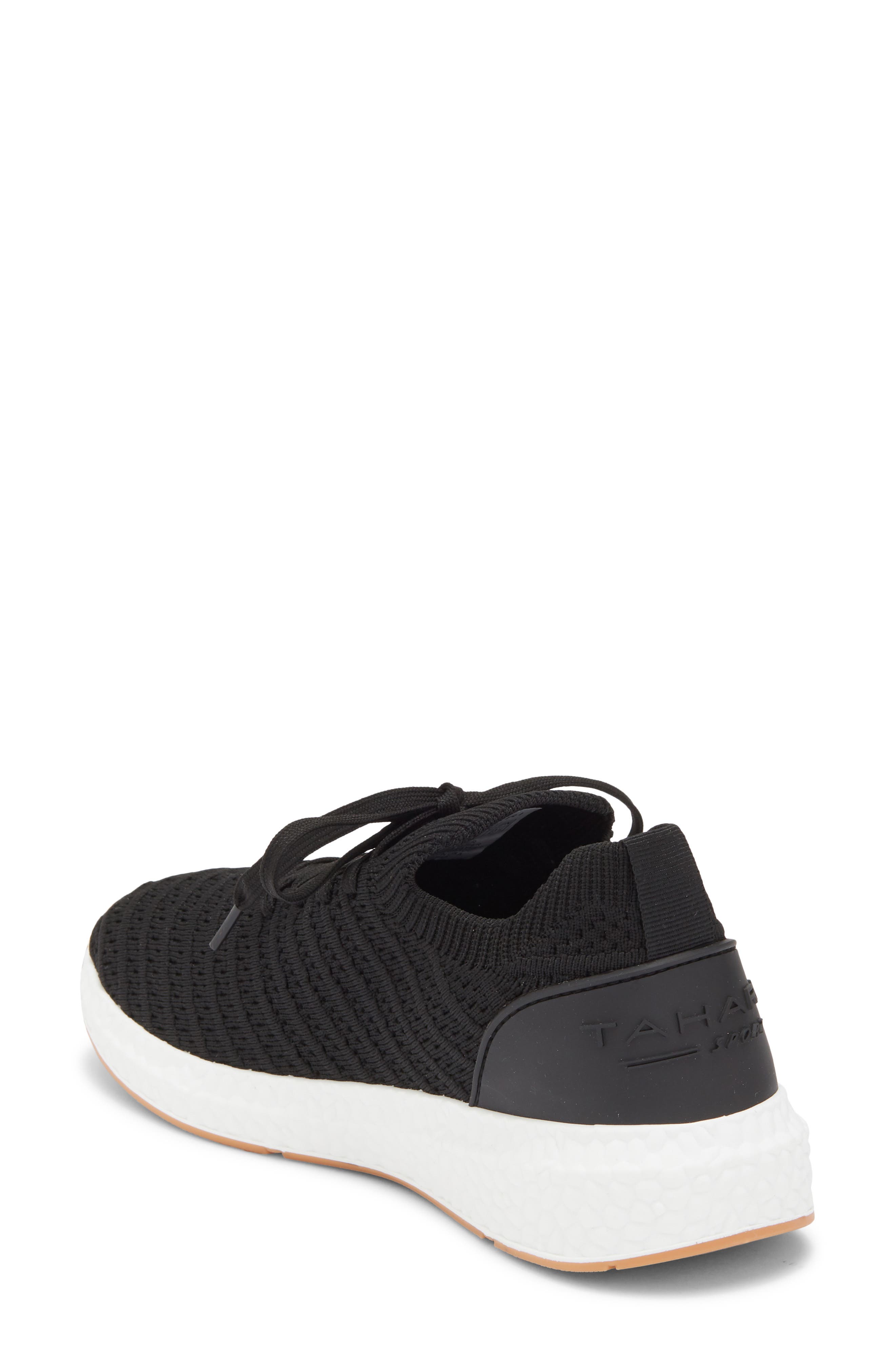 Tahari Textured Knit Sneaker, Alternate, color, Black/ Gum