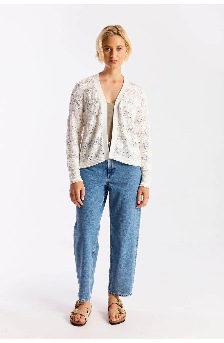 WISPR Chevron Stitch Cardigan, Alternate, color, Ivory