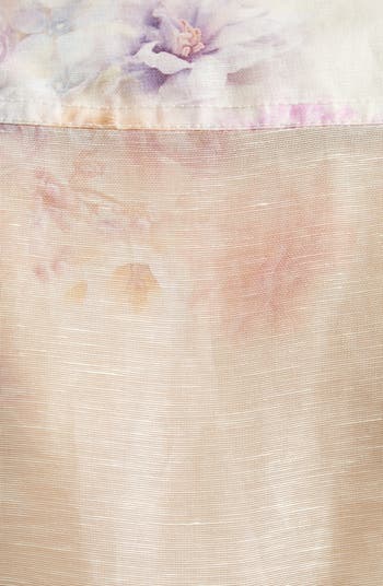 Hypnotic Floral Print Long Sleeve Organza Shirtdress