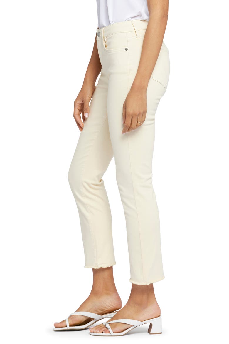 Sheri Frayed Hem Slim Jeans, Alternate, color, BANANA SORBET