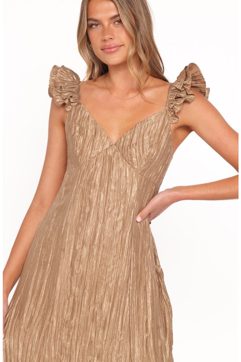 Romola Midi Dress, Alternate, color, BRONZE