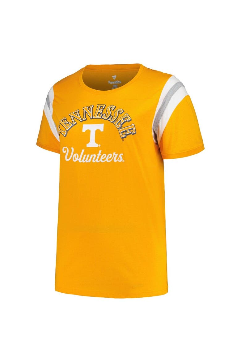 Women's Profile Tennessee Orange Tennessee Volunteers Plus Size Striped Tailgate Scoop Neck T-Shirt, Alternate, color, Tennessee Orange