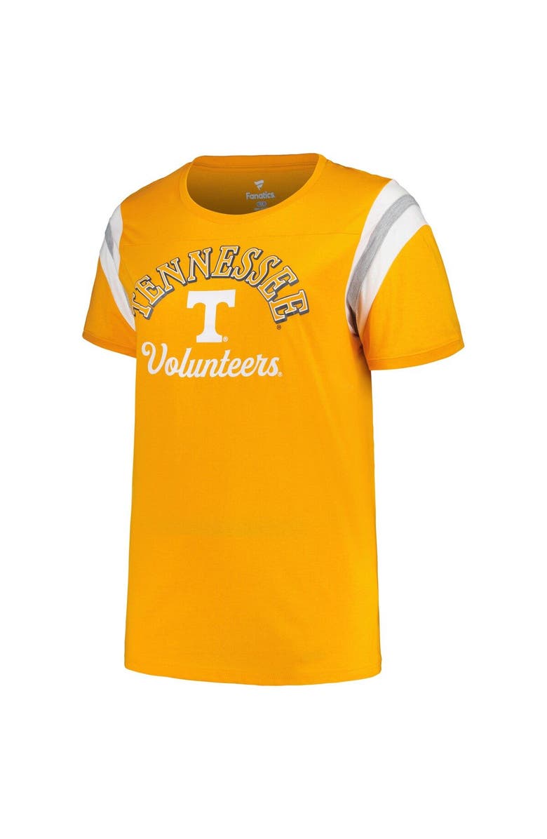 PROFILE Women's Profile Tennessee Orange Tennessee Volunteers Plus Size Striped Tailgate Scoop Neck T-Shirt, Alternate, color, Tennessee Orange