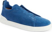 ZEGNA Triple Stitch Suede Slip-On Sneaker
