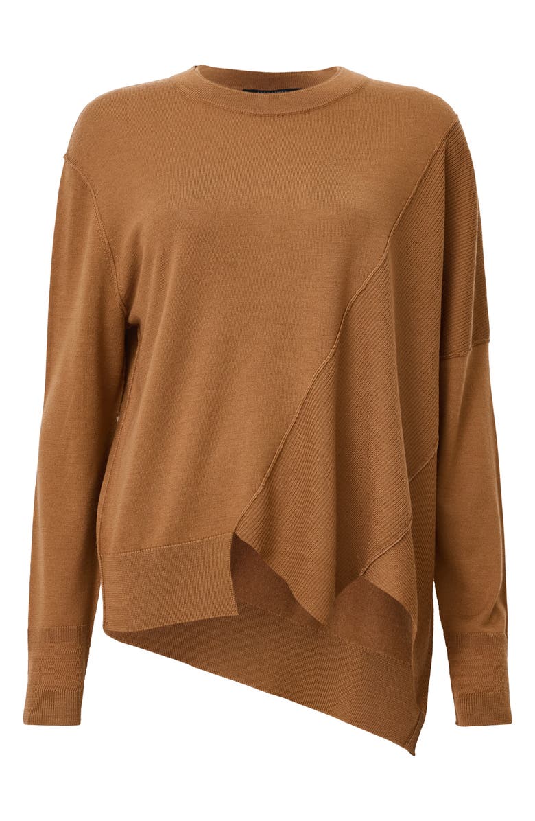 AllSaints Isla Asymmetric Sweater, Alternate, color, Caramel Brown