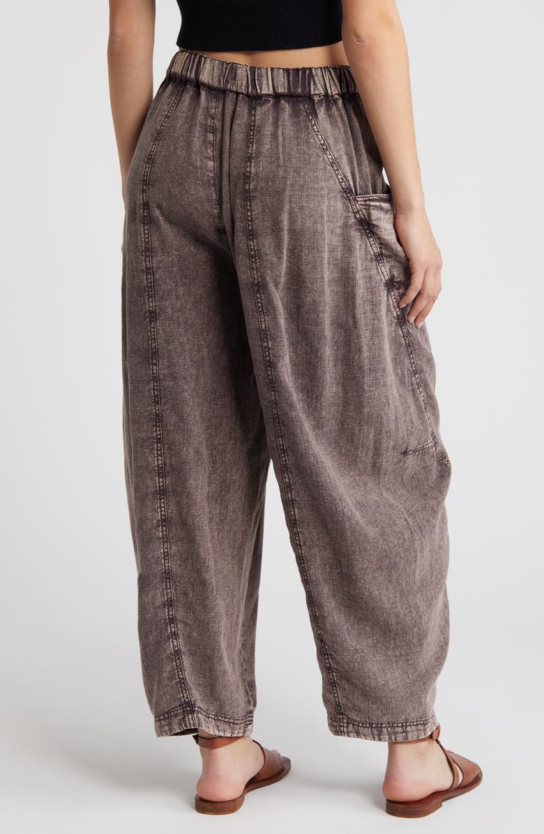 Free People High Road Pull-On Linen Blend Barrel Pants, Alternate, color, 