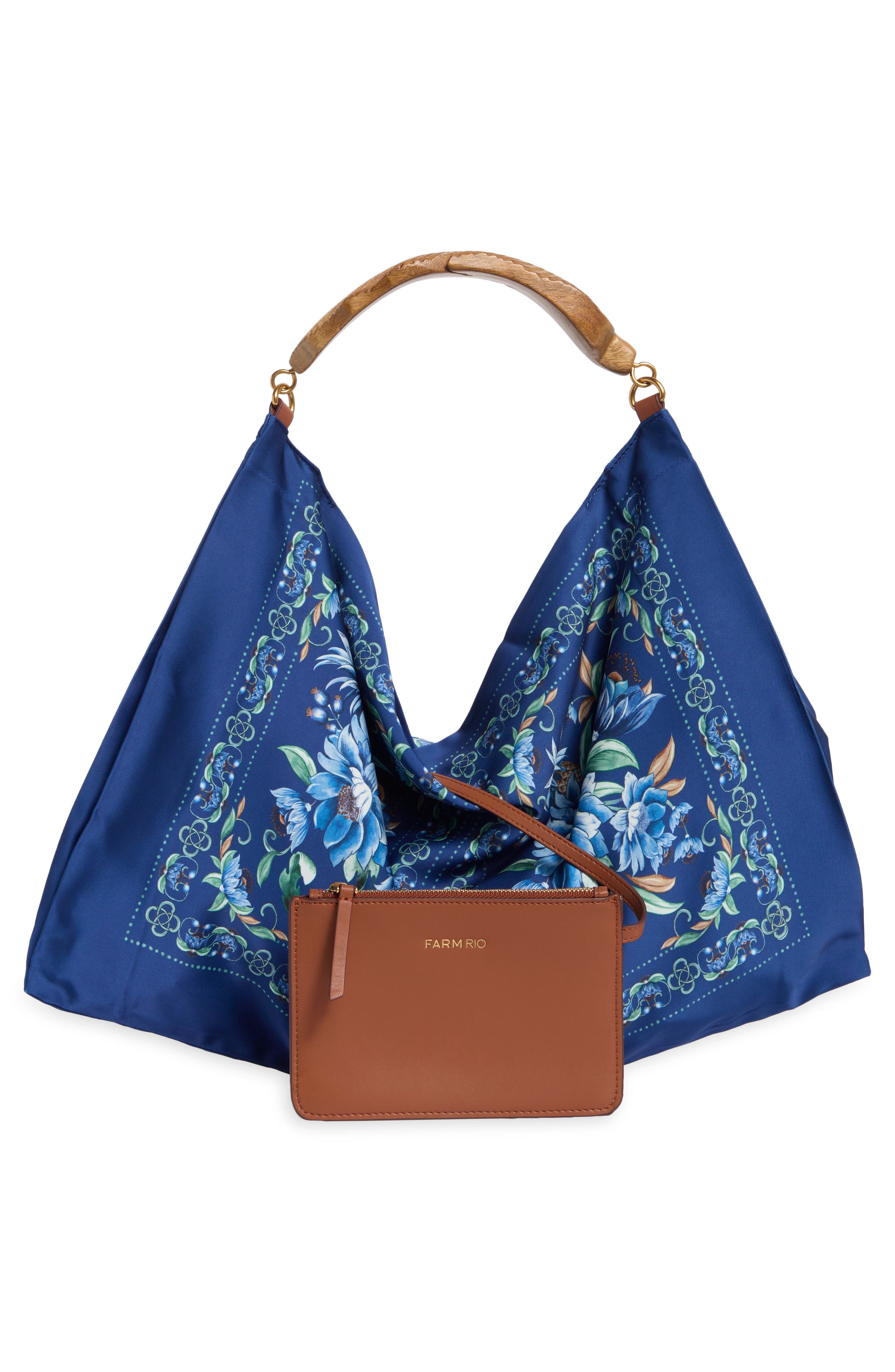 Small Satin Scarf Bag, Alternate, color, BLUE