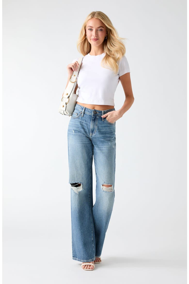 Ripped Slouchy Fit Jeans, Alternate, color, LIGHT BLUE