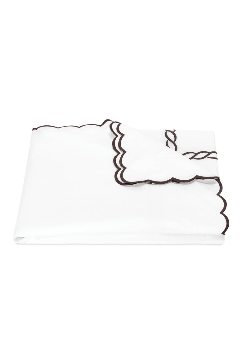 Classic Chain Scallop Duvet Cover, Main, color, MOCHA