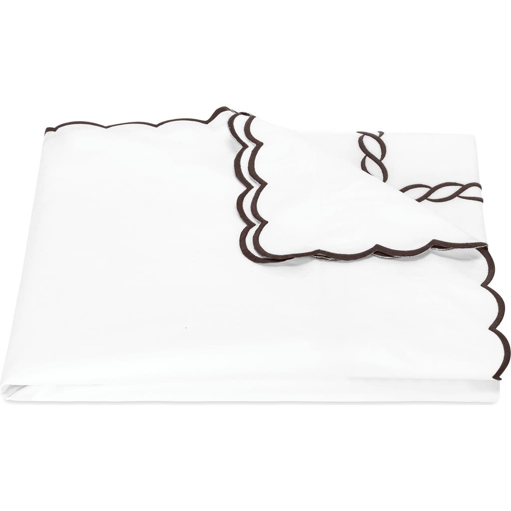 Matouk Classic Chain Scallop Duvet Cover In Mocha
