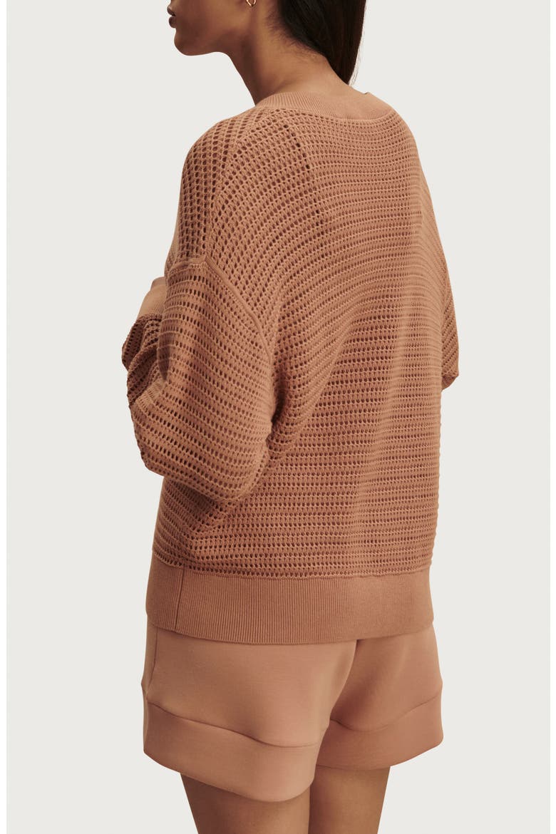 Gaia Open Knit Sweater, Alternate, color, CAMEL