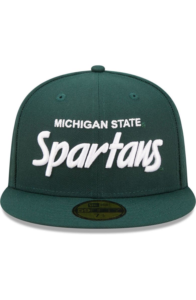 New Era Men's New Era Green Michigan State Spartans Script Original 59FIFTY Fitted Hat, Alternate, color,