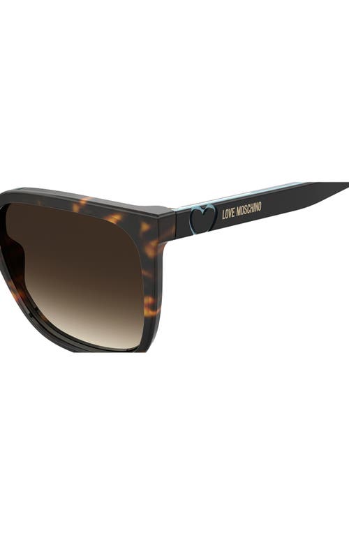 Love Moschino 56mm Gradient Rectangular Sunglasses In Brown