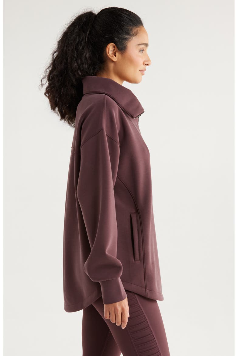 Ultra Soft Half Zip Tunic, Alternate, color, BURGUNDY FUDGE