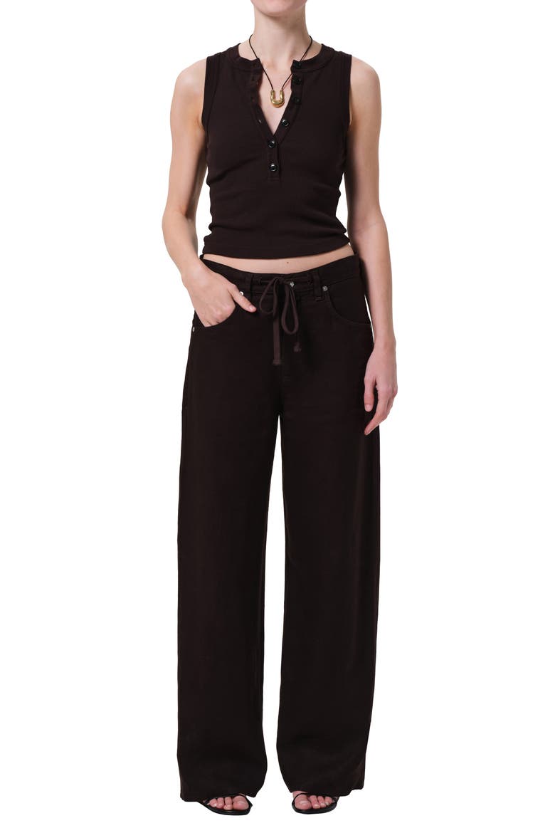 Caralyn Rib Henley Tank, Alternate, color, CHOCOLATE
