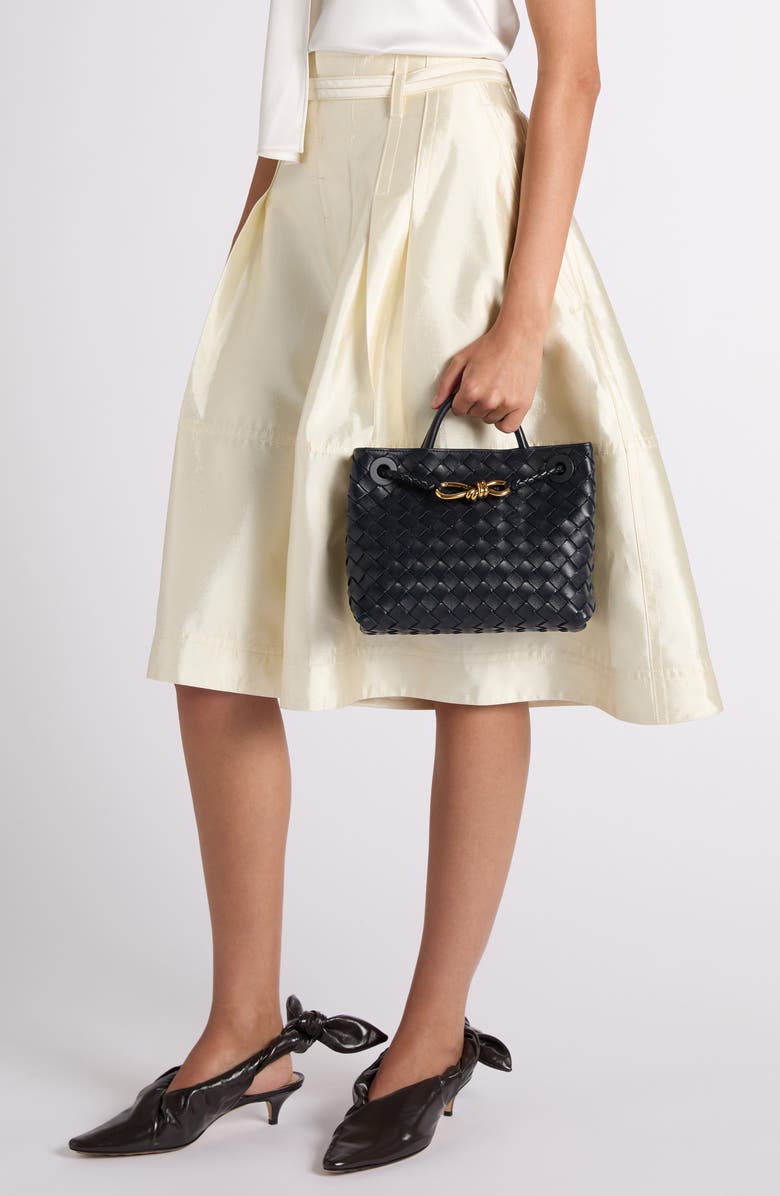 Bottega Veneta Small Andiamo Intrecciato Shoulder Bag, Alternate, color, Midnight