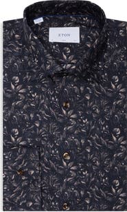 Eton Slim Fit Floral Cotton Twill Shirt