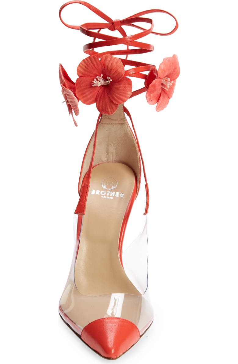 Brother Vellies de Fleur Ankle Tie Pointed Toe Pump, Alternate, color,