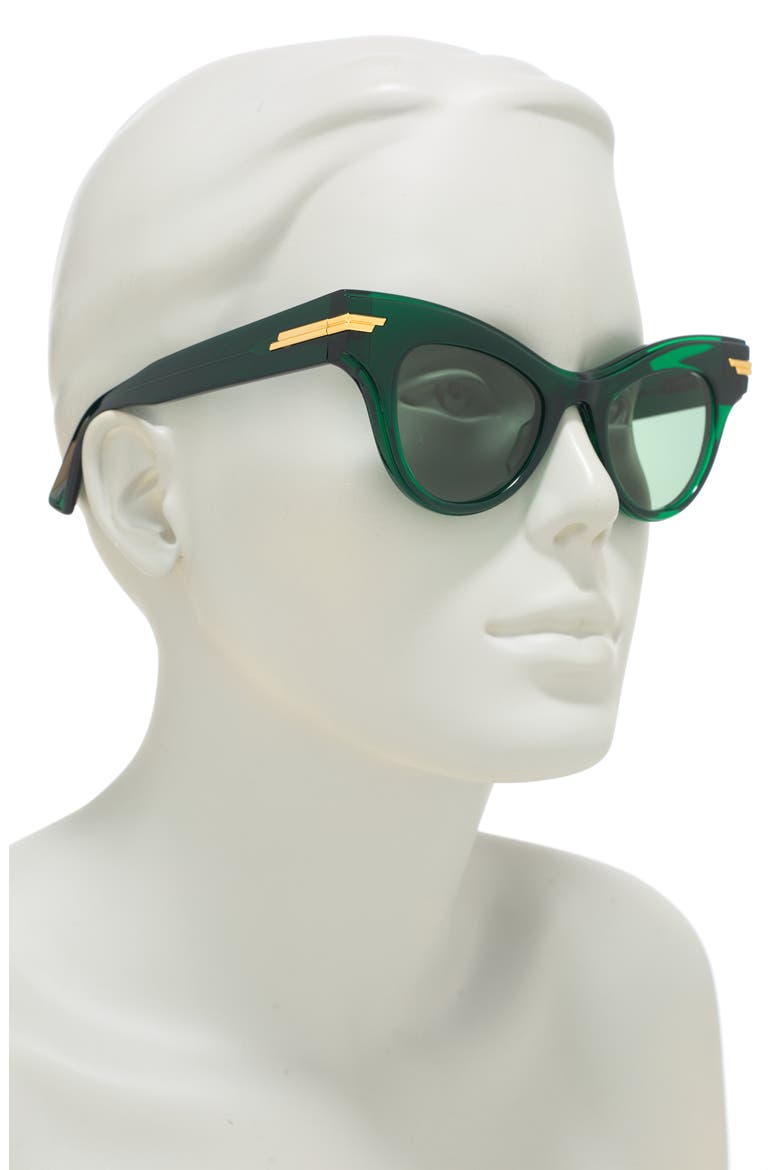47mm Cat Eye Sunglasses, Alternate, color, GREEN GREEN GREEN