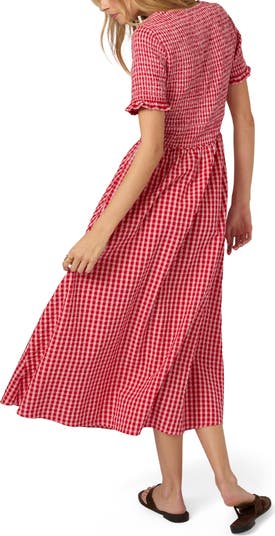 Nobody's Child Eliza Gingham Smocked Bodice Organic Cotton