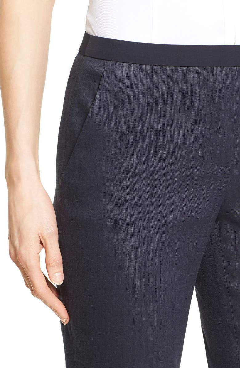 Elie Tahari 'Alanis' Linen Blend Crop Pants, Alternate, color, 