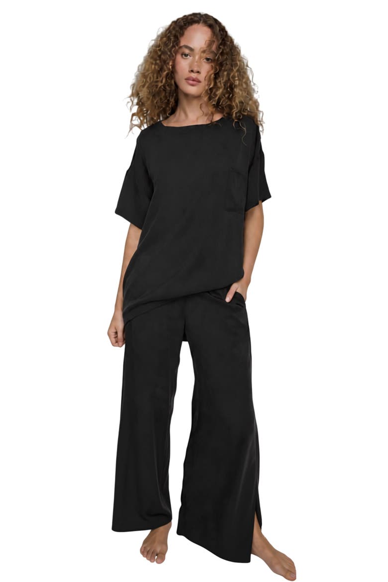 Washable Silk Pajamas, Main, color, IMMERSED BLACK