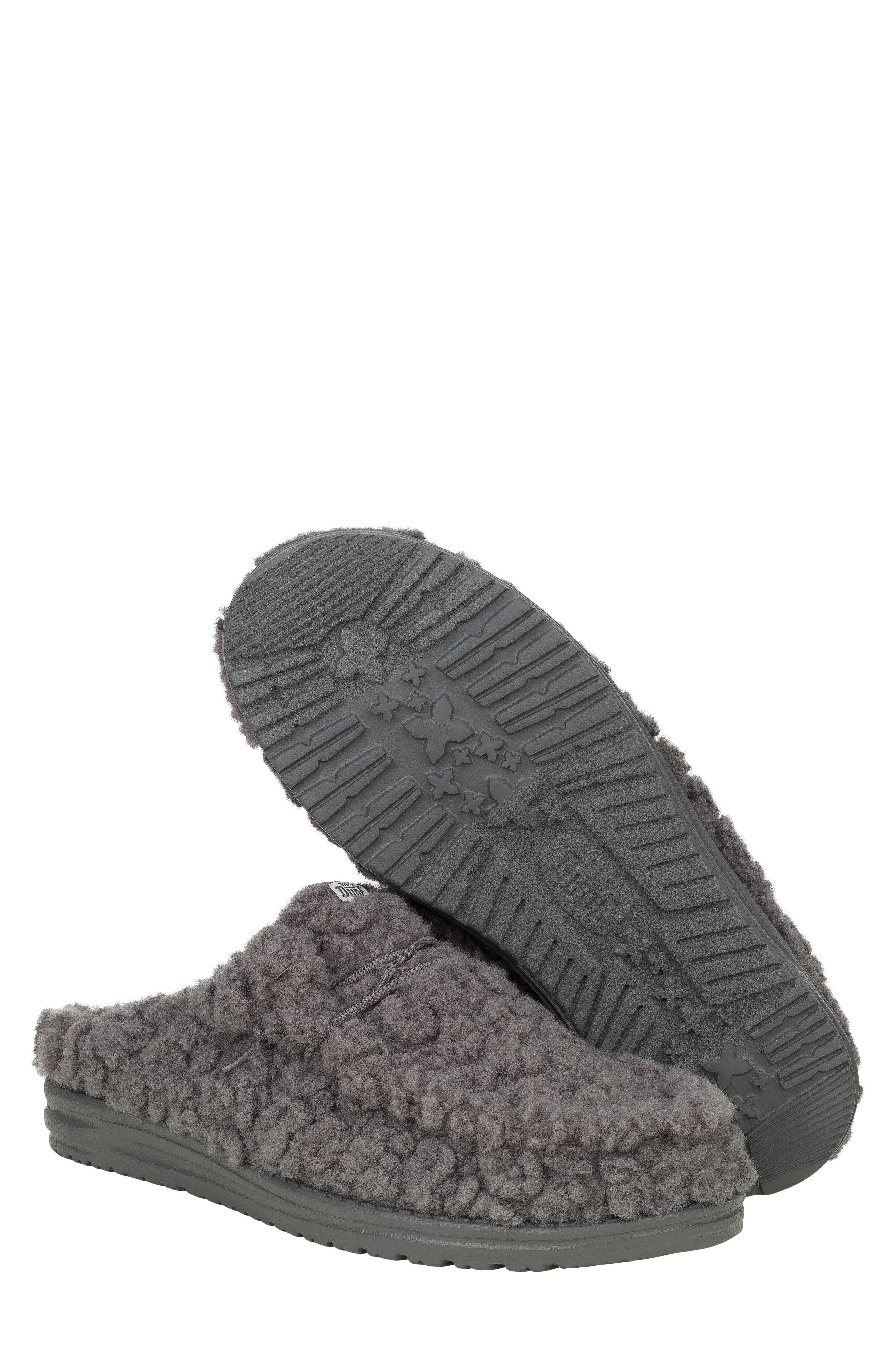 Hey Dude Wally Faux Shearling Slipper, Alternate, color, Granite Grey