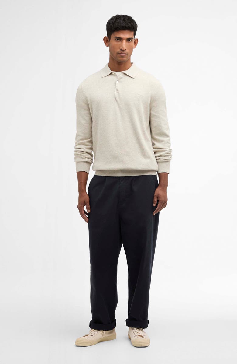 Barbour Long Sleeve Pima Cotton Polo, Alternate, color, Neutral