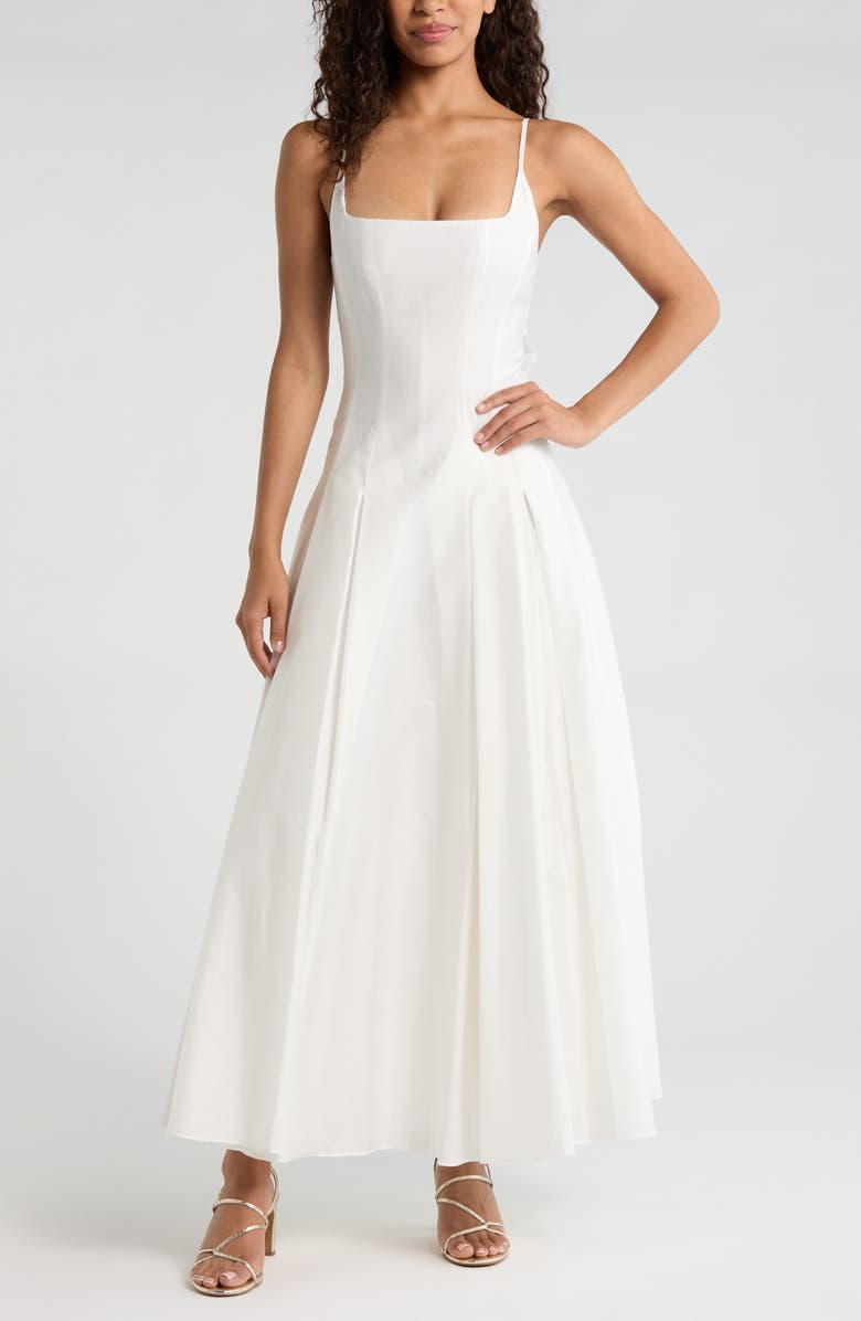 Ever New Emery Panel Midi Sundress, Main, color, Porcelain