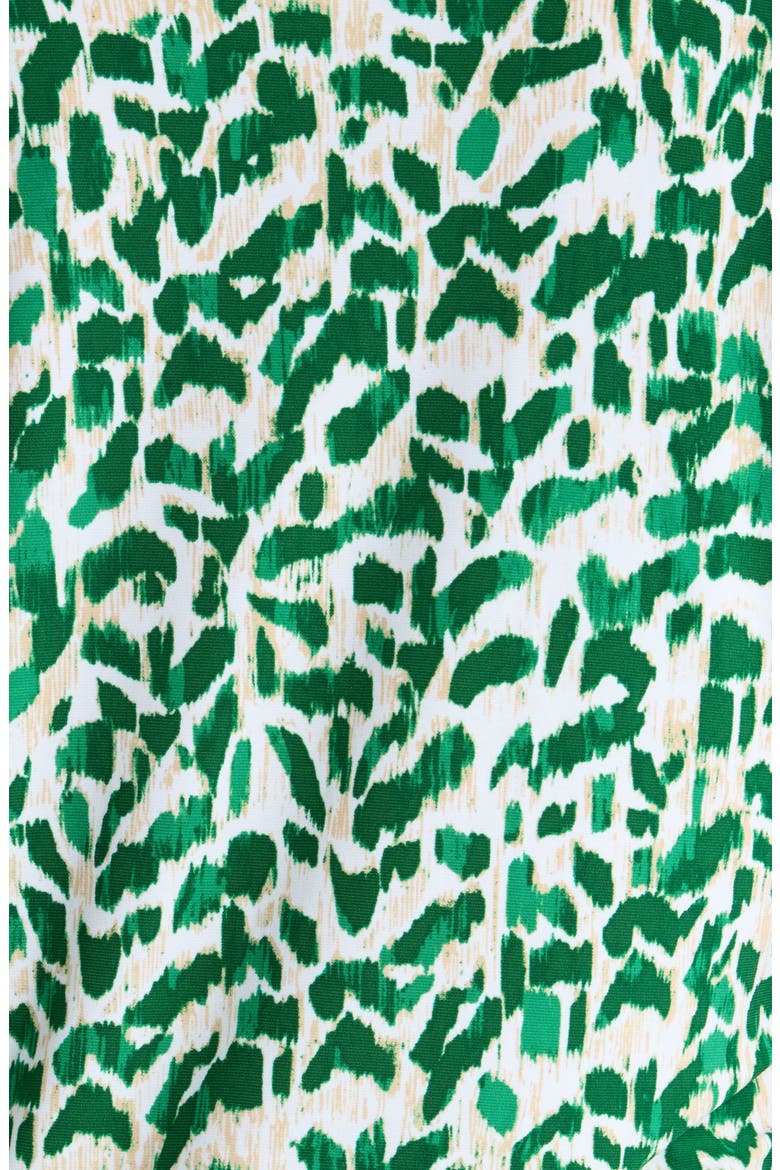 Ruffle V-Neck Top, Alternate, color, TROPICAL GREEN MULTI