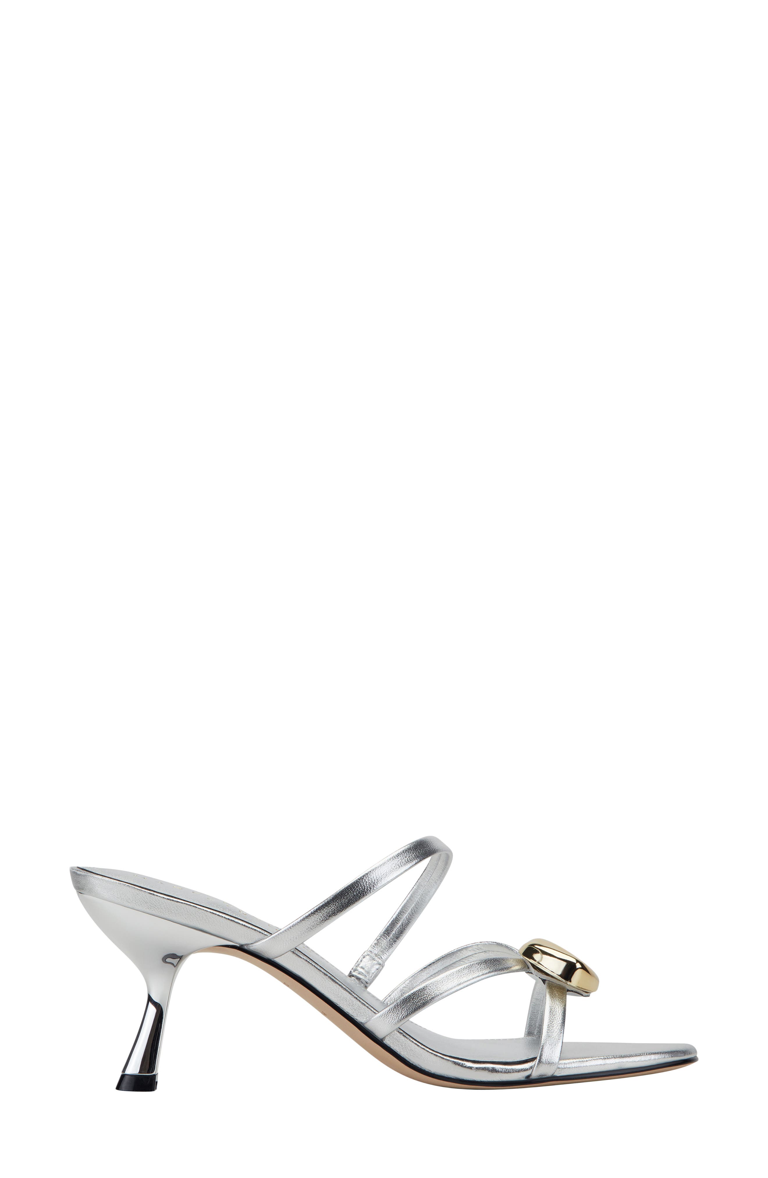 Natesa Strappy Kitten Heel Sandal, Alternate, color, SILVER