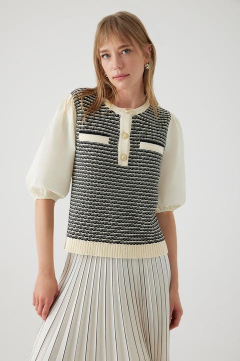 Ahlai Balloon Sleeve Blouse